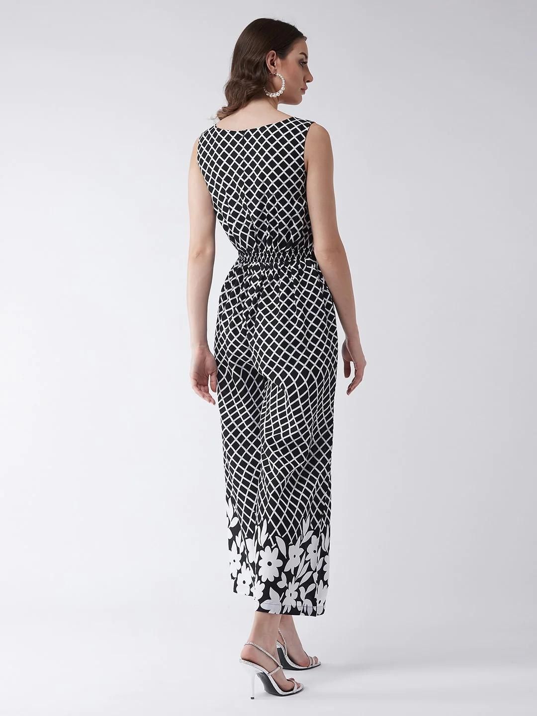 PANNKH Black Printed Monocromatic Jumpsuit