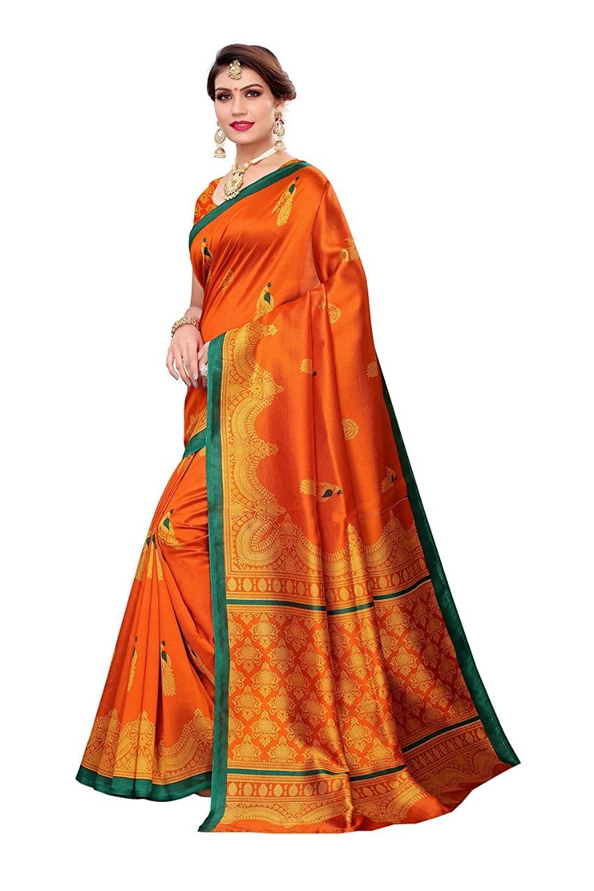 Elegant  Printed Art Silk Sarees