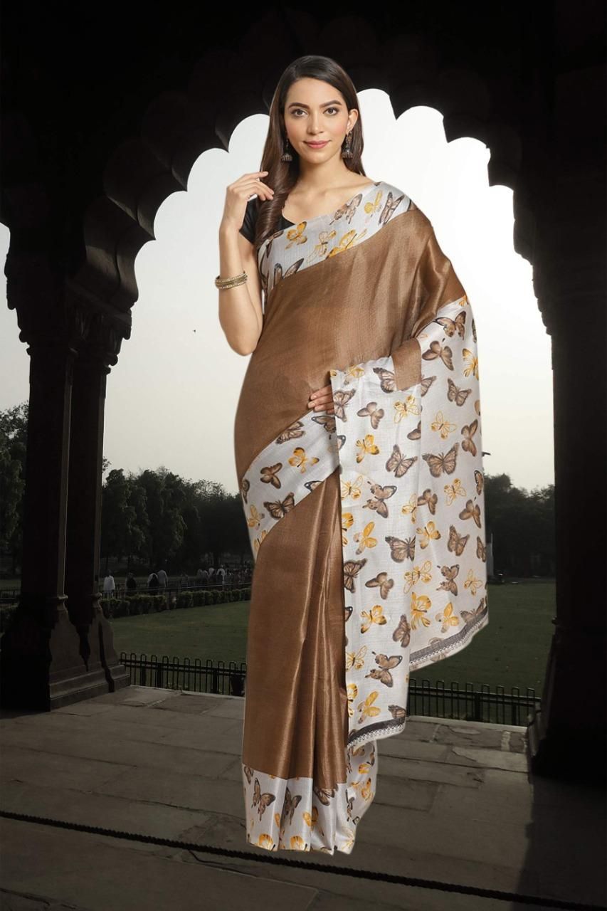 Delicate Printed Art Silk Sarees