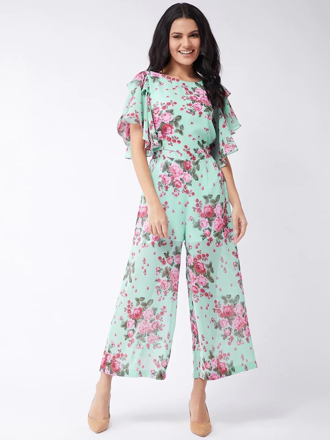 PANNKH Pastel Printed Floral Jumpsuit