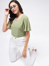 PANNKH Flaunt Yourself In Solid Sheer Green Top